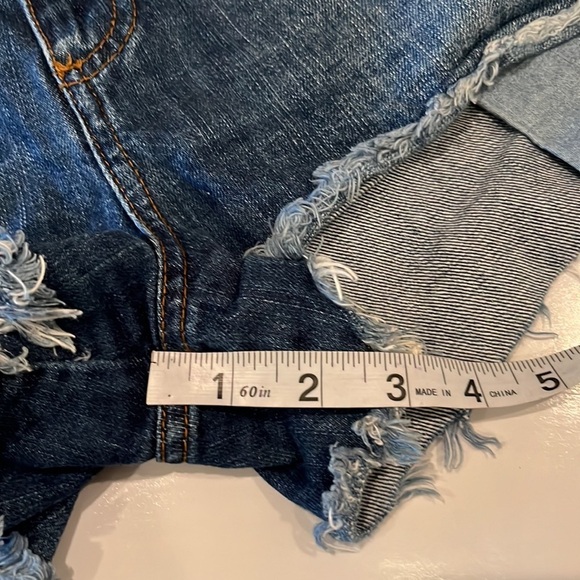 Mango Denim Cutoff Shorts High Rise Size 6 - Picture 7 of 16